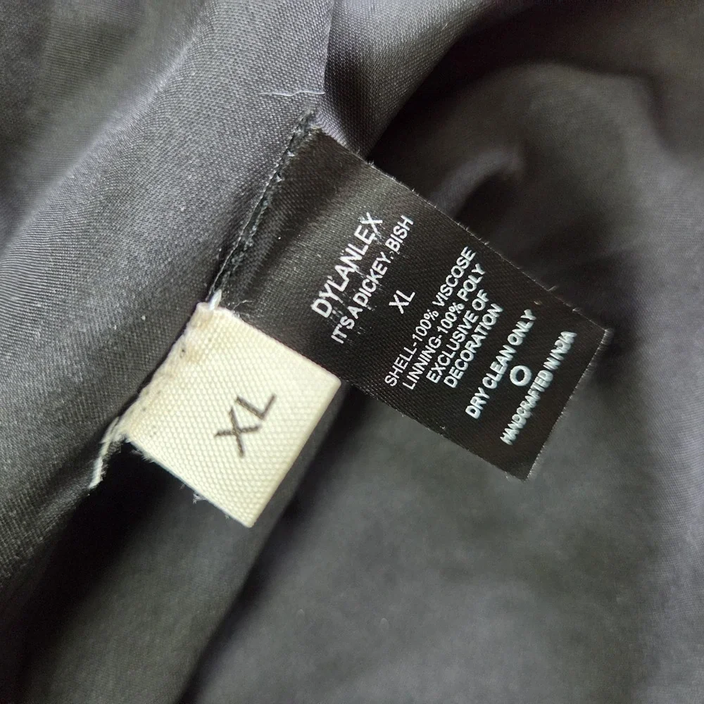 Dylan Lex Metallic Black Gold Handle It Robe Kimono/Jacket Women's XL